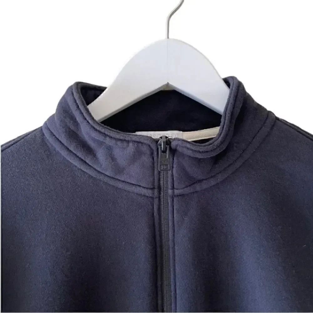 Hollister Black oversized zip up pullover unisex sweatshirt SZ M - Picture 2 of 10